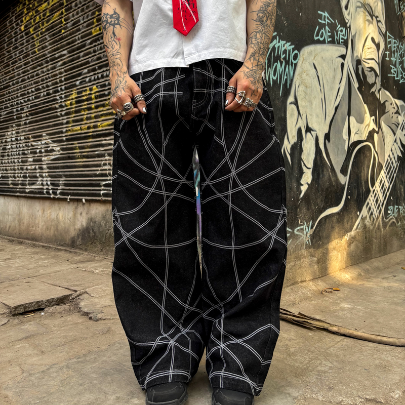 Unraveled Denim Pants