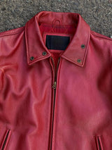 Red Leather Biker Jacket