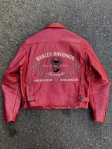 Red Leather Biker Jacket