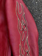 Red Leather Biker Jacket