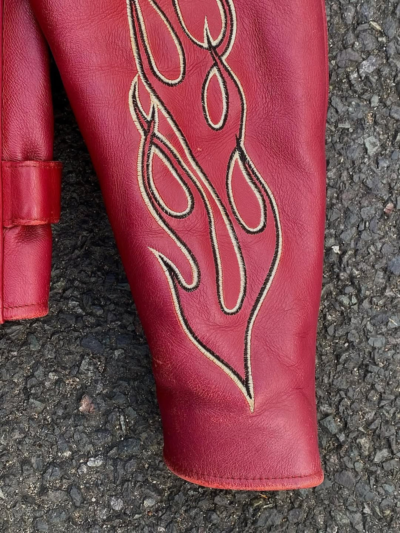 Red Leather Biker Jacket